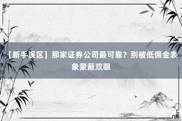 【新手误区】那家证券公司最可靠？别被低佣金表象蒙蔽双眼